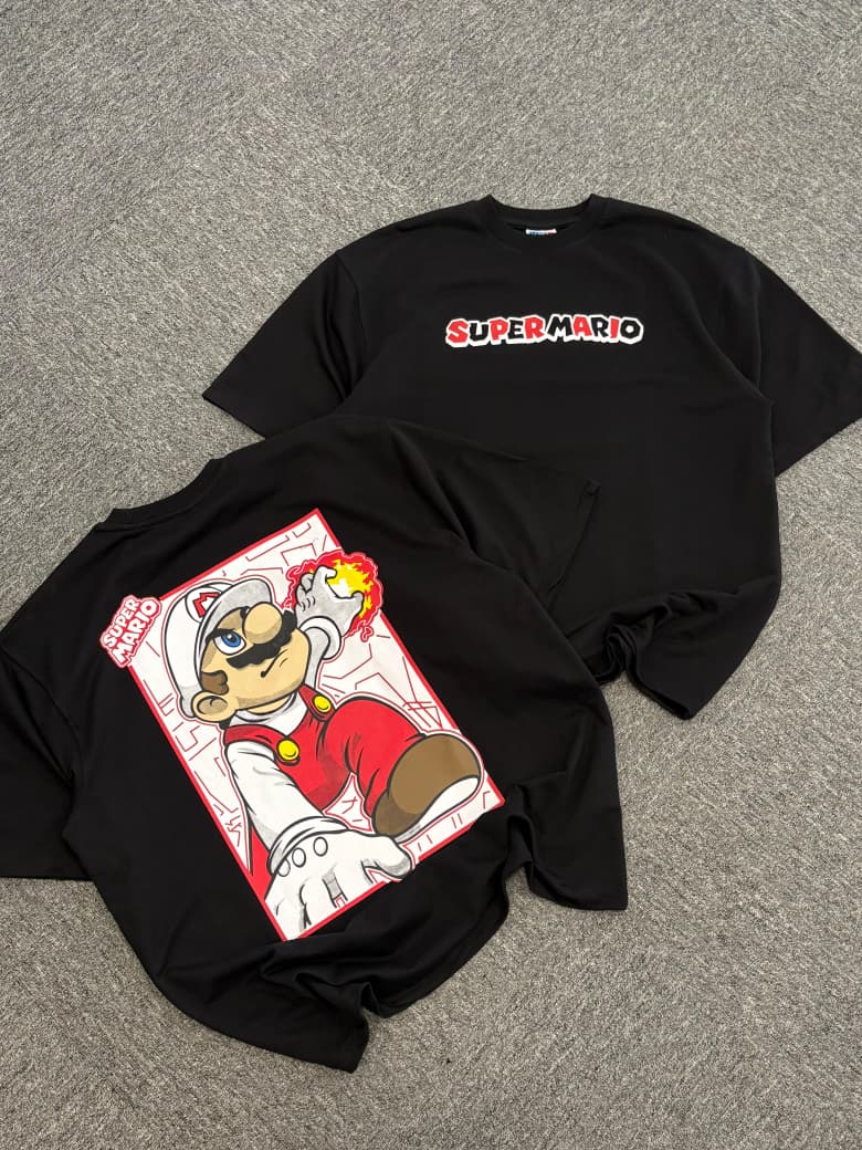 Super Mario "Fireball" Oversized Streetwear Tee