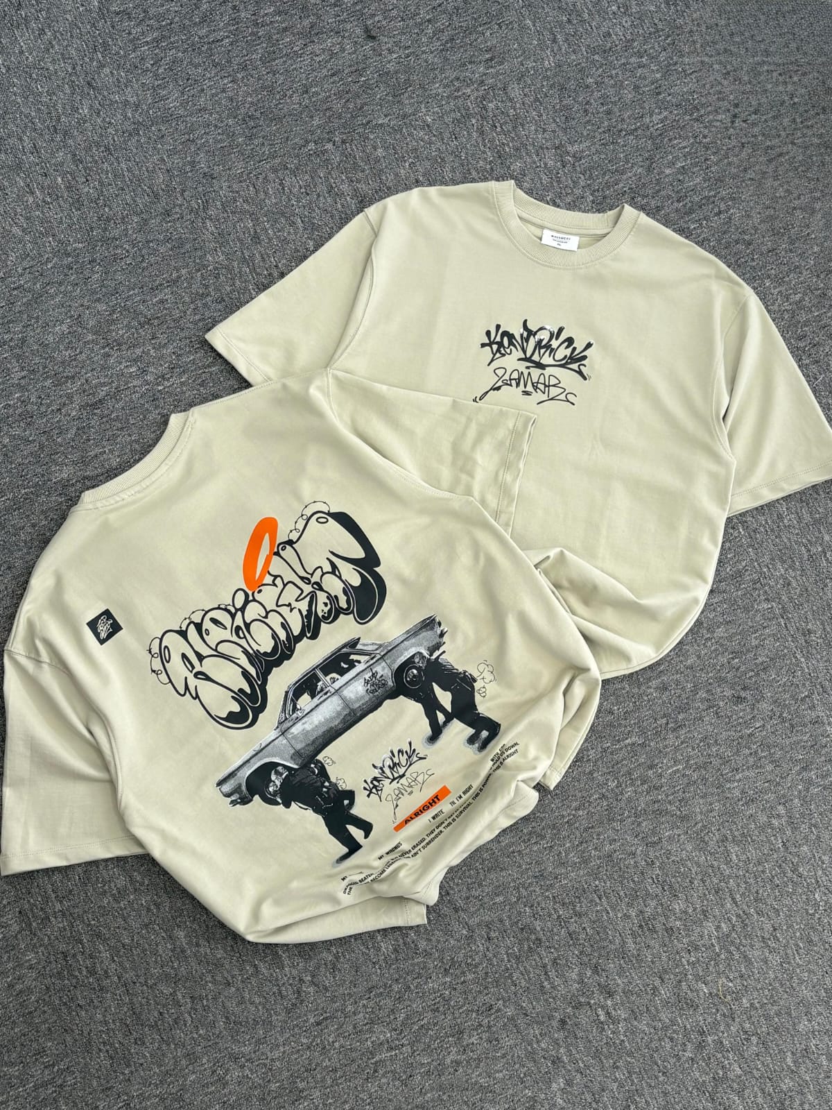 Kendrick Lamar "Alright" Oversized Beige Tee
