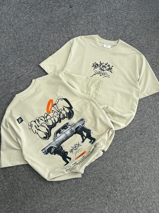 Kendrick Lamar "Alright" Oversized Beige Tee